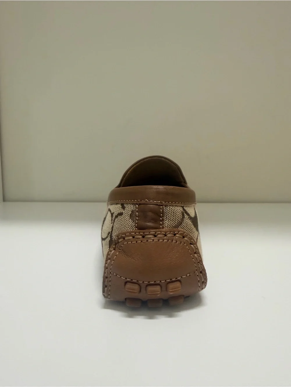 Coach Giselle Signature Driving Loafers Made in Italy Brown Tan Monogram Mocks